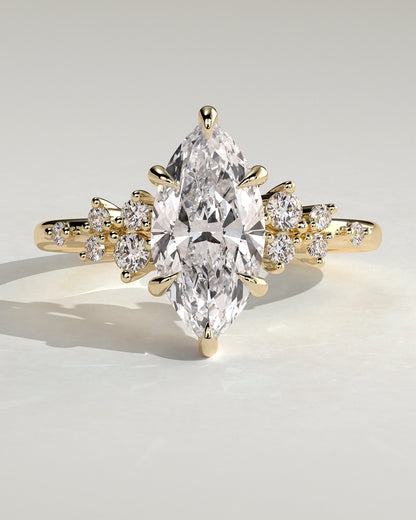 Marquise Cluster Lab Grown Diamond Engagement Ring