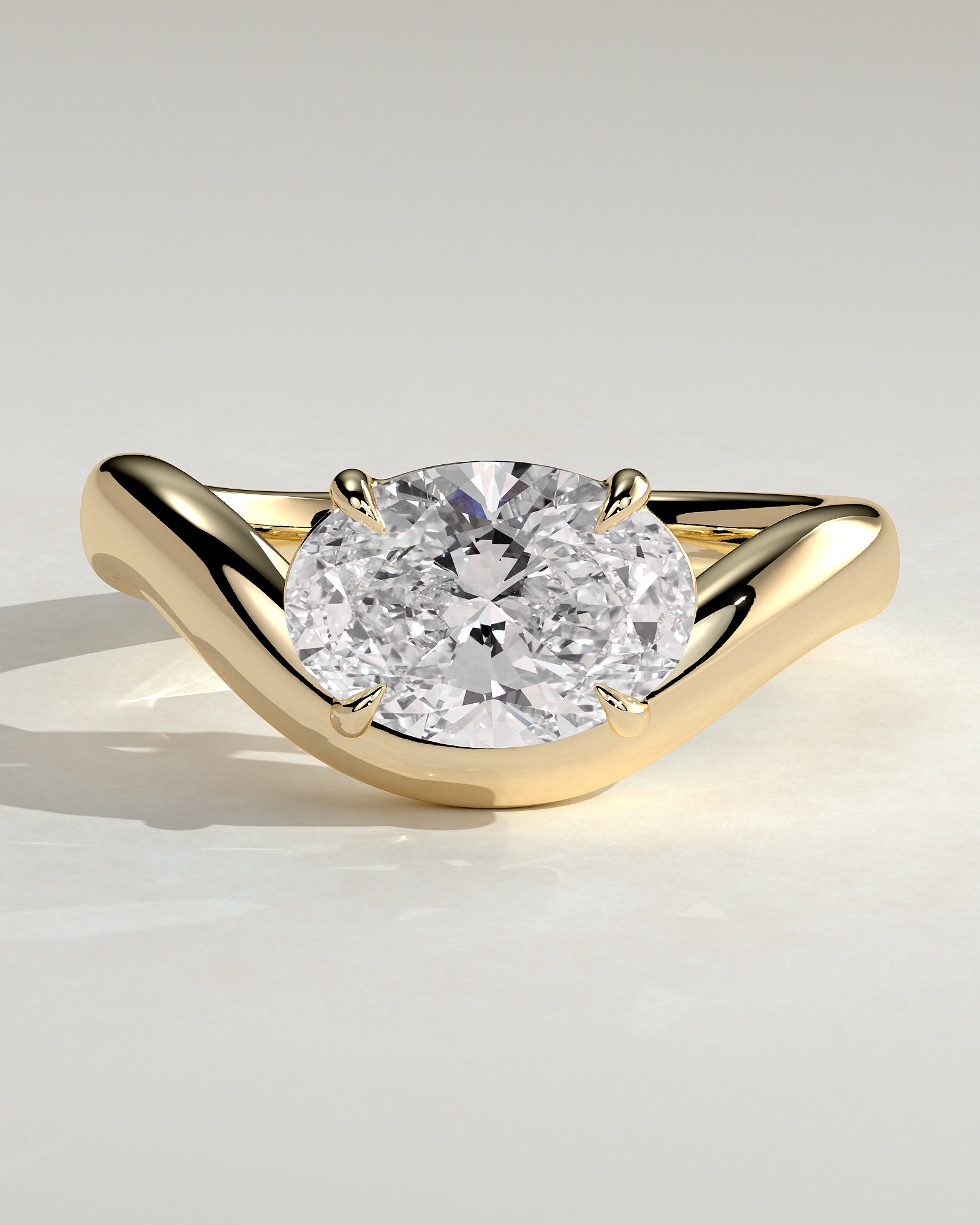 Oval Swirl Solitaire Lab Grown Diamond Engagement Ring