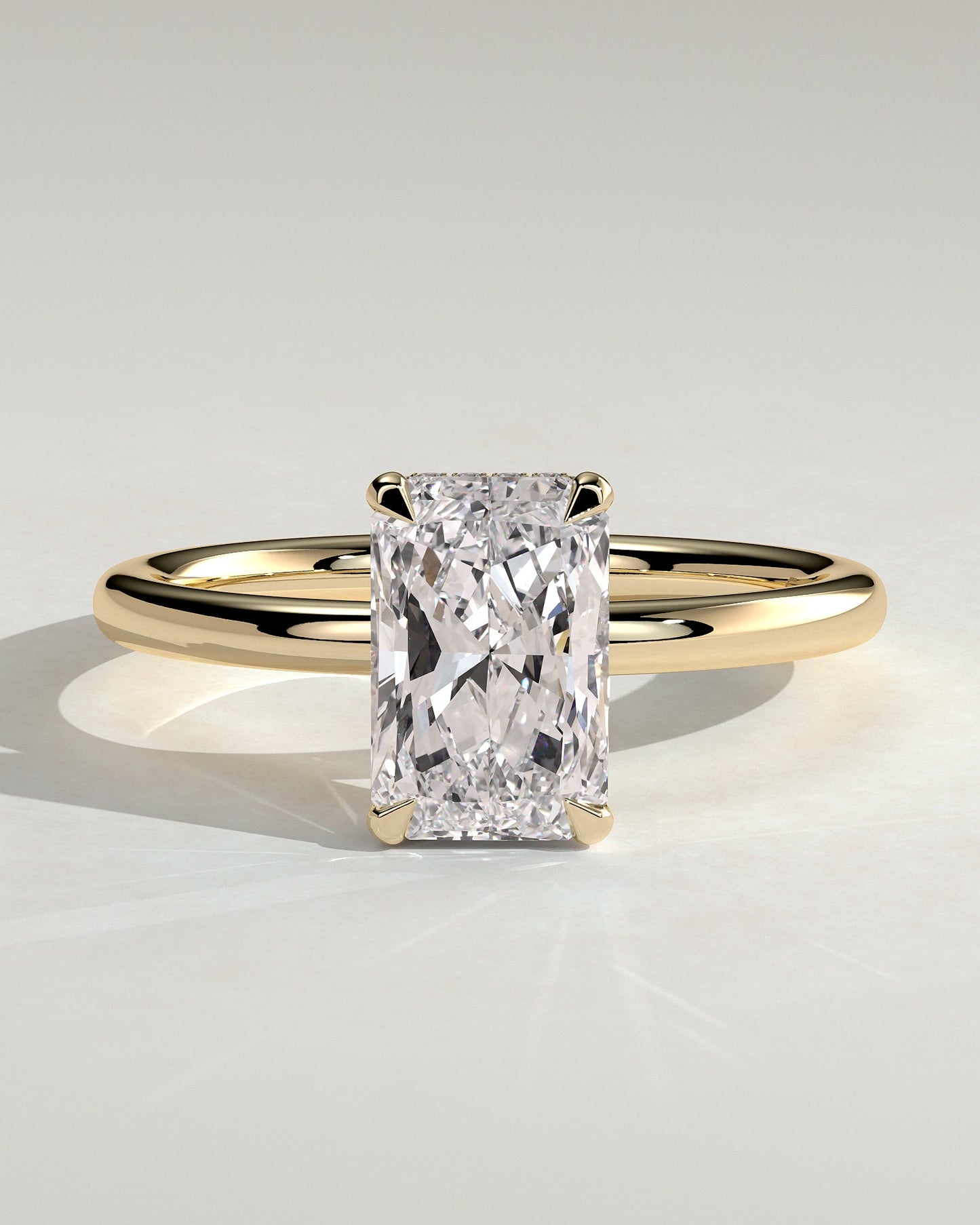 Radiant Hidden Halo Lab Grown Diamond Engagement Ring