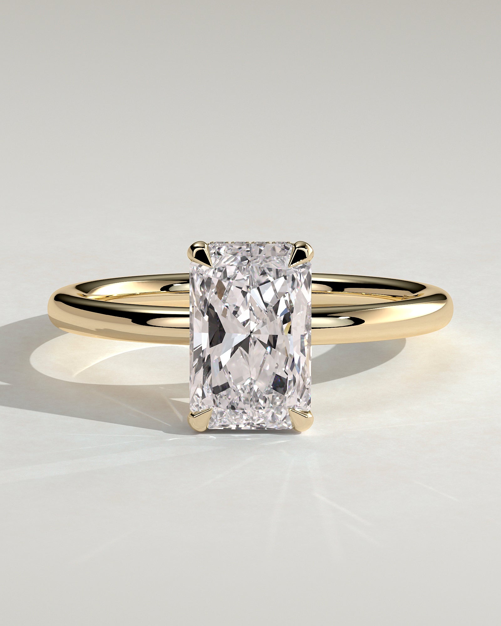 Radiant Hidden Halo Lab Grown Diamond Engagement Ring