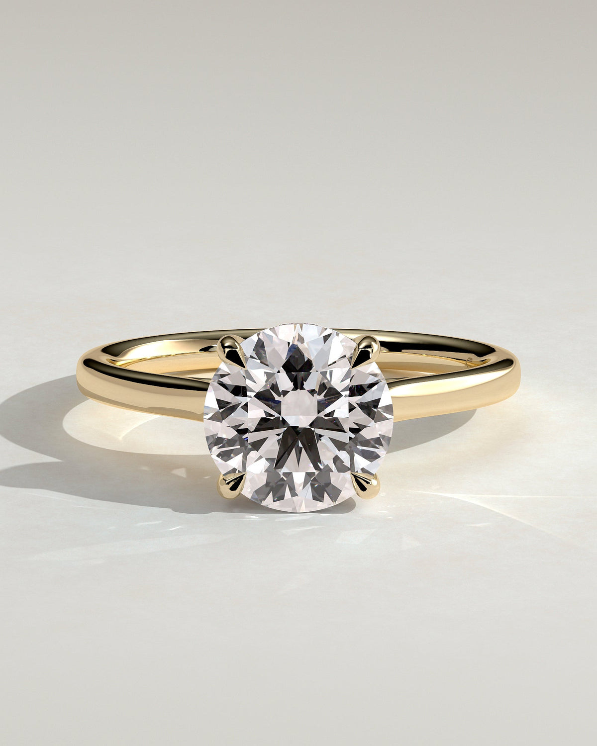 Round Cathedral & Hidden Halo Lab Grown Diamond Engagement Ring