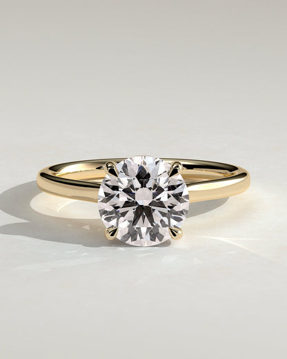 Round Cathedral & Hidden Halo Lab Grown Diamond Engagement Ring