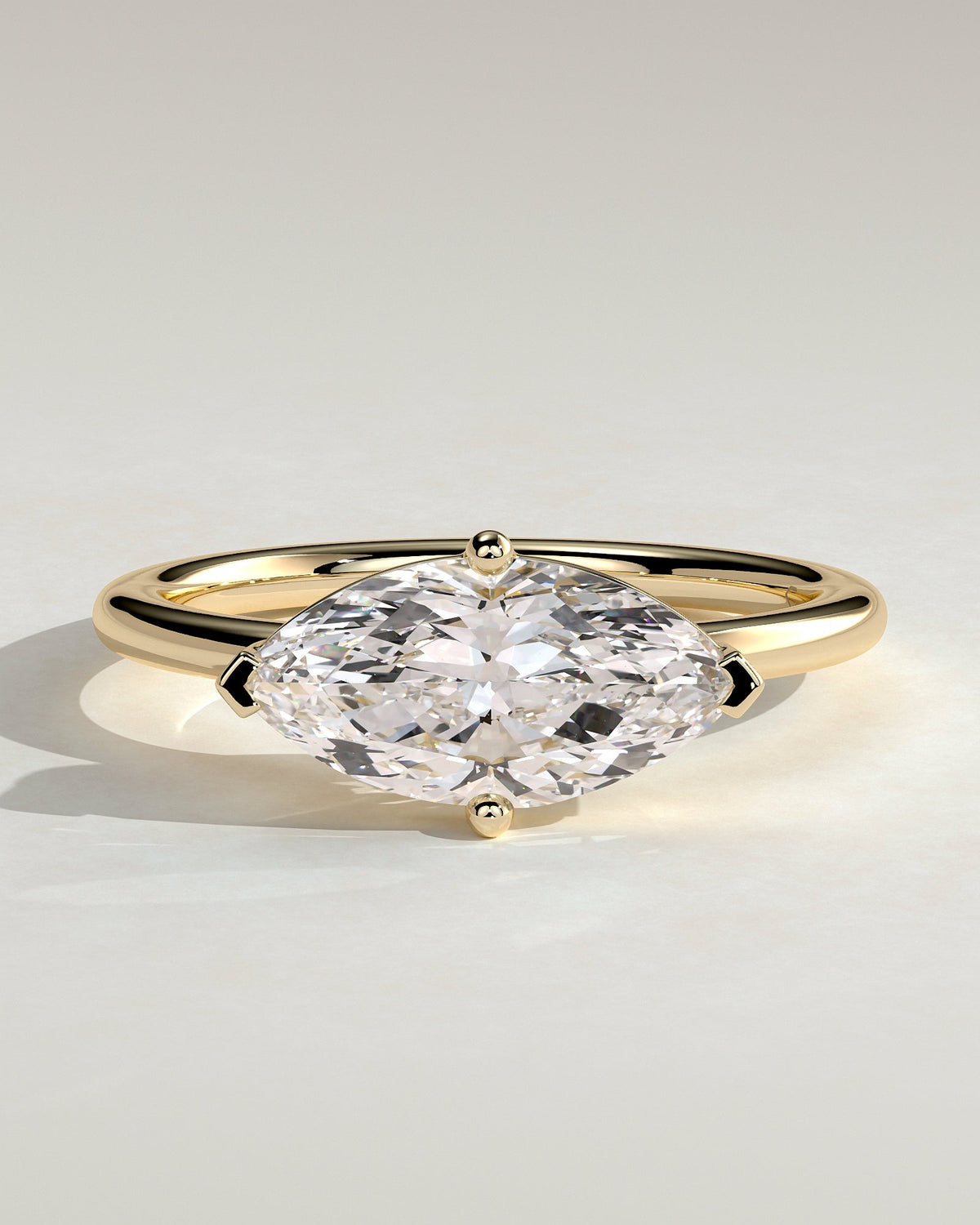 Marquise East West Solitaire Lab Grown Diamond Engagement Ring
