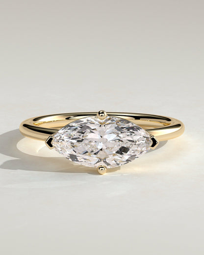 Marquise East West Solitaire Lab Grown Diamond Engagement Ring