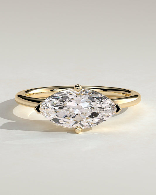 Marquise East West Solitaire Lab Grown Diamond Engagement Ring
