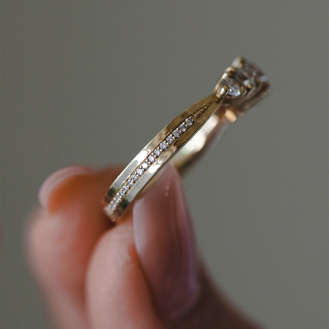 2 CT Round Three Stones Lab Grown Diamond Engagement Ring