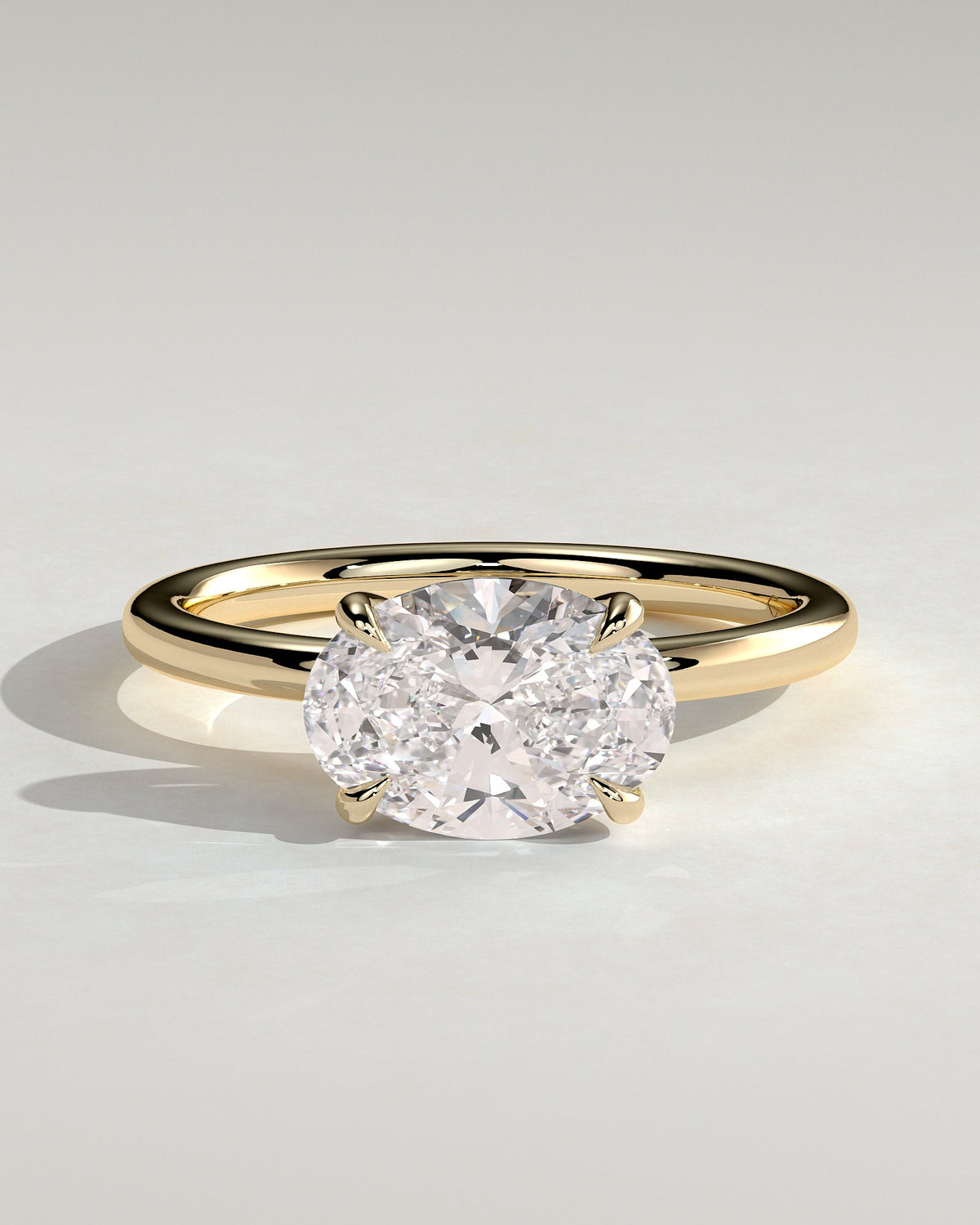 Oval East West Solitaire Lab Grown Diamond Engagement Ring