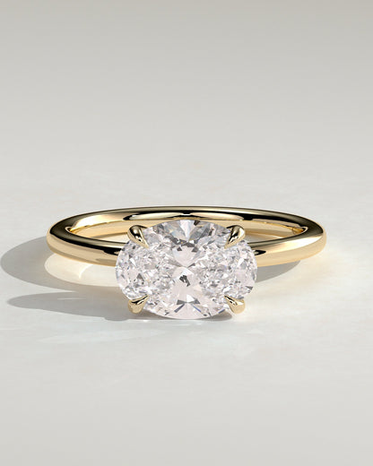 Oval East West Solitaire Lab Grown Diamond Engagement Ring