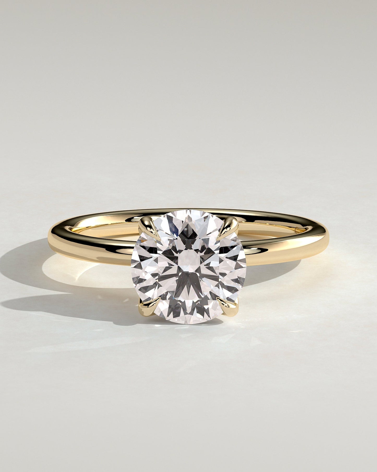 Round Hidden Halo Lab Grown Diamond Engagement Ring