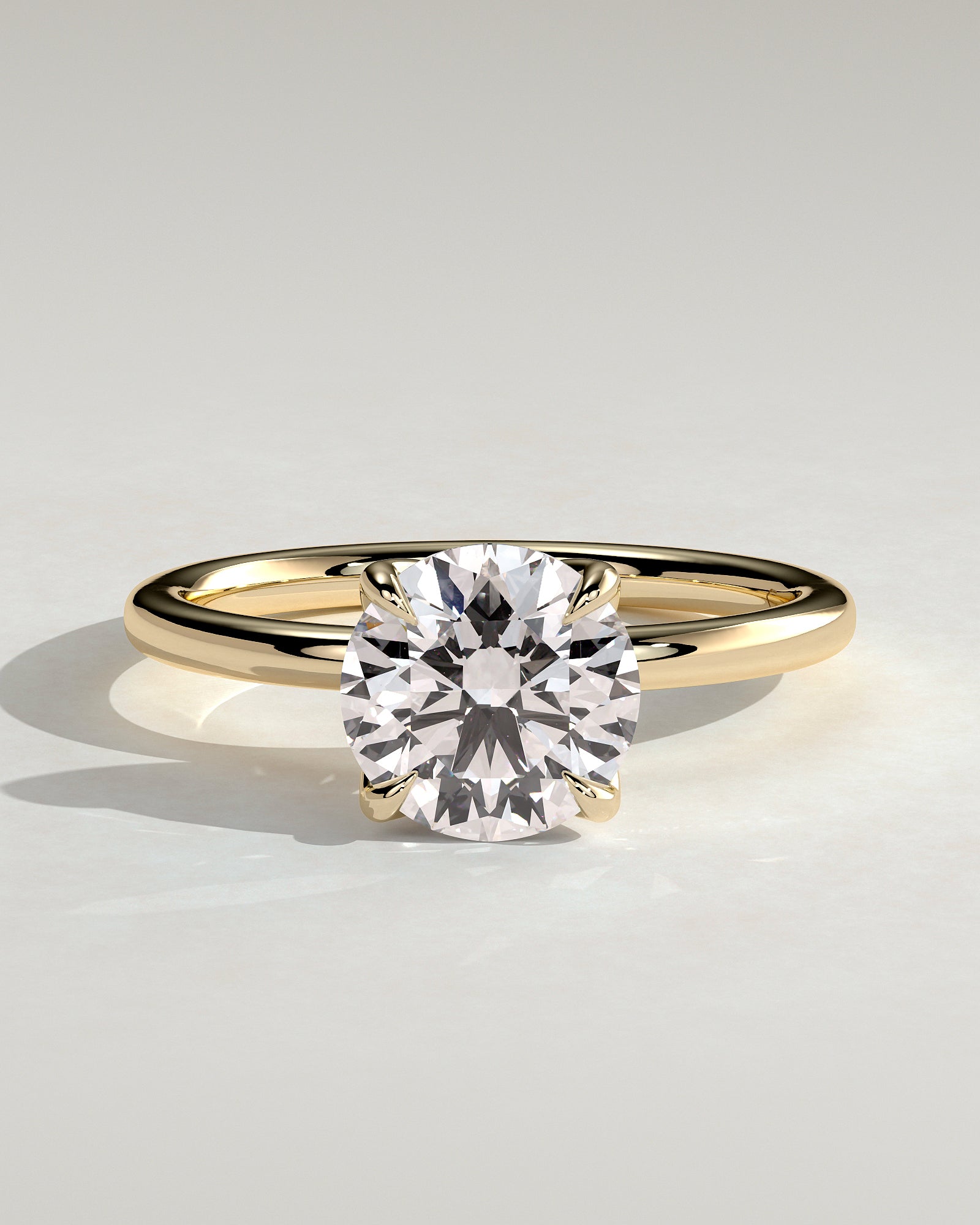 Round Hidden Halo Lab Grown Diamond Engagement Ring