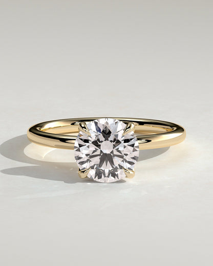 Round Hidden Halo Lab Grown Diamond Engagement Ring
