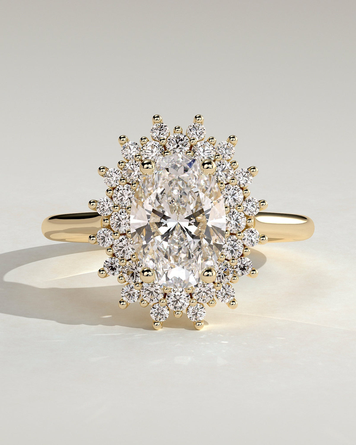Oval Double Halo Lab Grown Diamond Engagement Ring