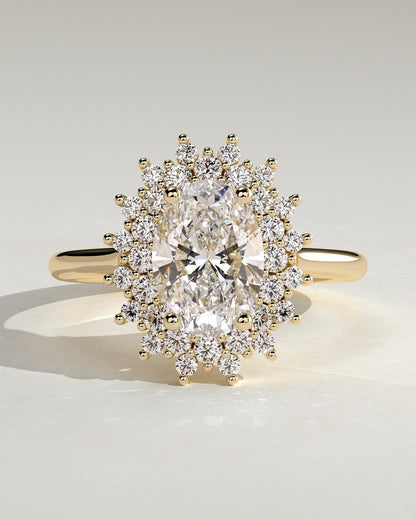 Oval Double Halo Lab Grown Diamond Engagement Ring