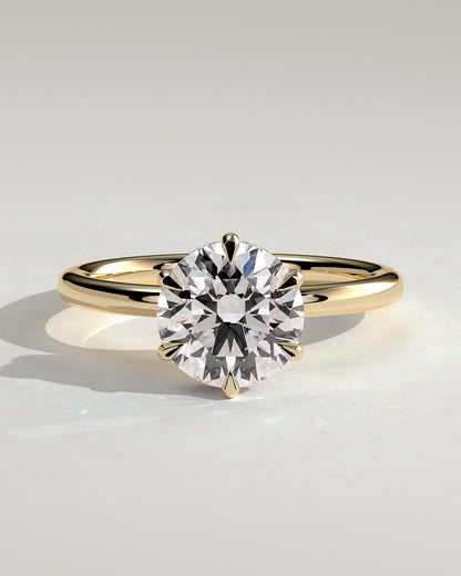 Round Hidden Halo Lab Grown Diamond Engagement Ring