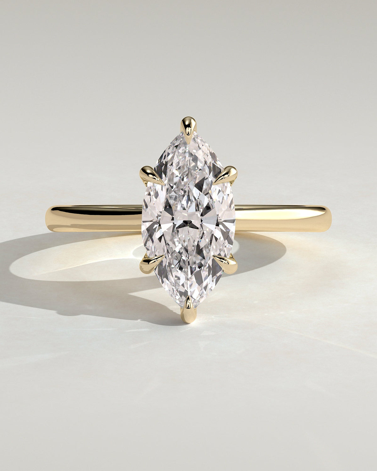 Marquise Cathedral & Hidden Halo Lab Grown Diamond Engagement Ring