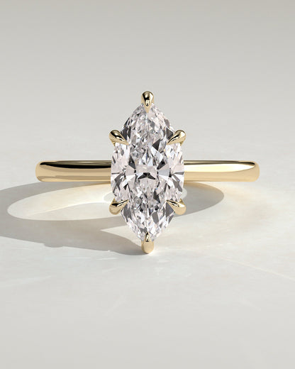 Marquise Cathedral & Hidden Halo Lab Grown Diamond Engagement Ring