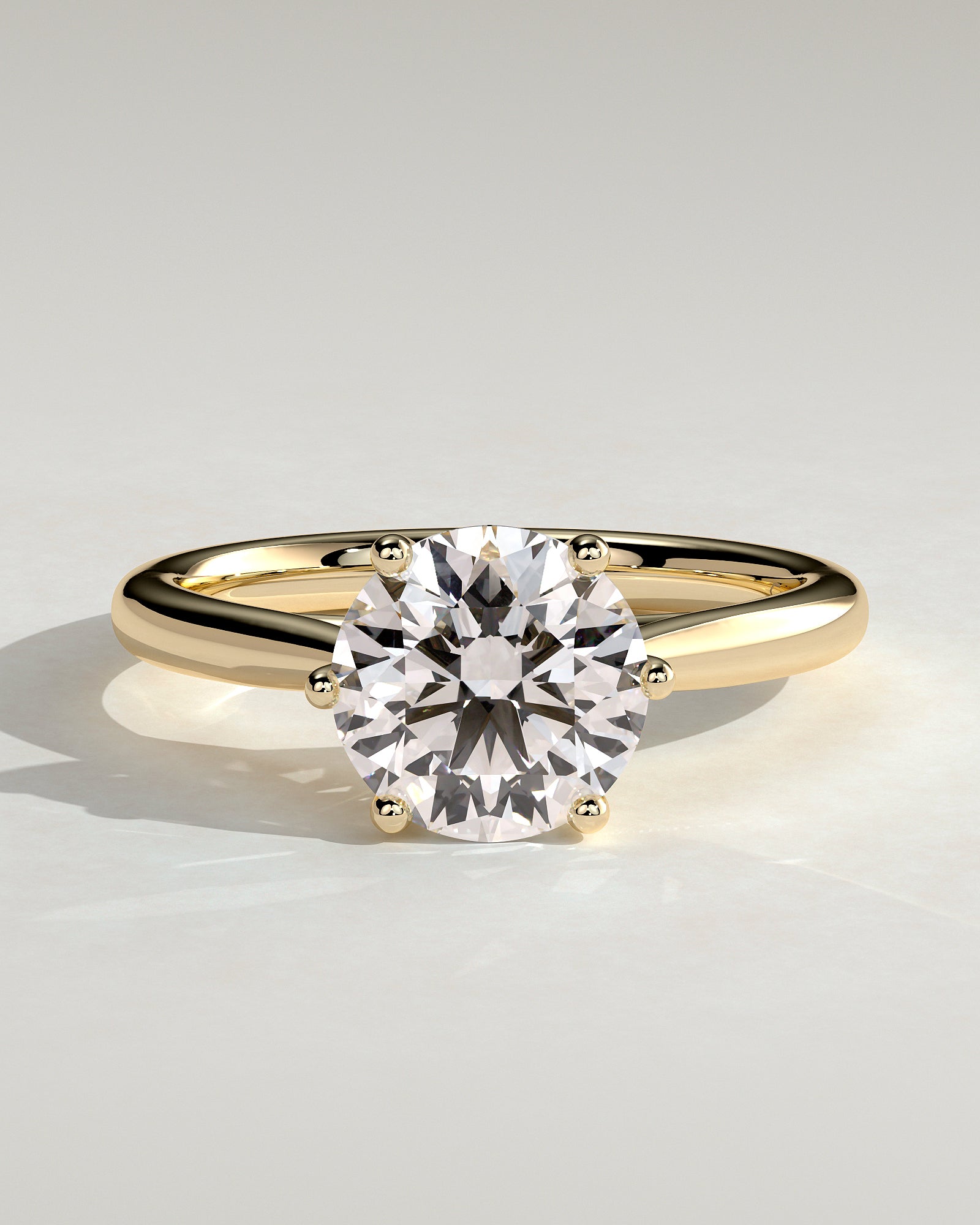 Round Solitaire & Cathedral Lab Grown Diamond Engagement Ring