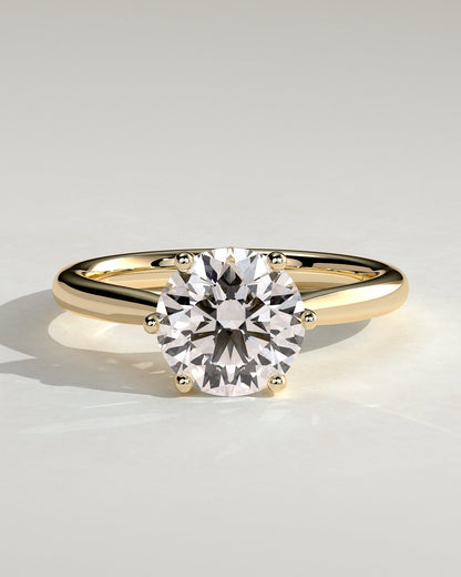 Round Solitaire & Cathedral Lab Grown Diamond Engagement Ring