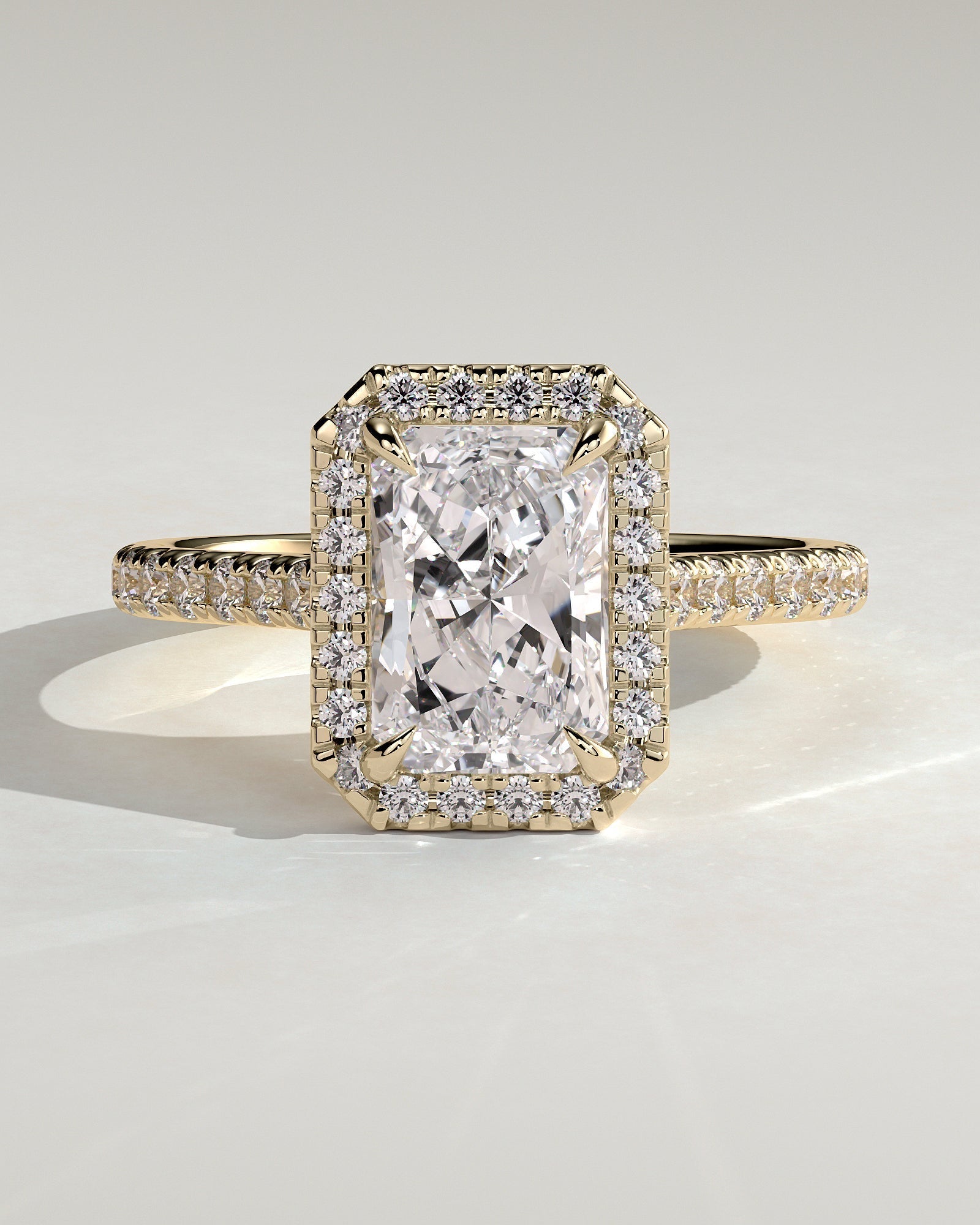 Radiant Halo & Pave Lab Grown Diamond Engagement Ring