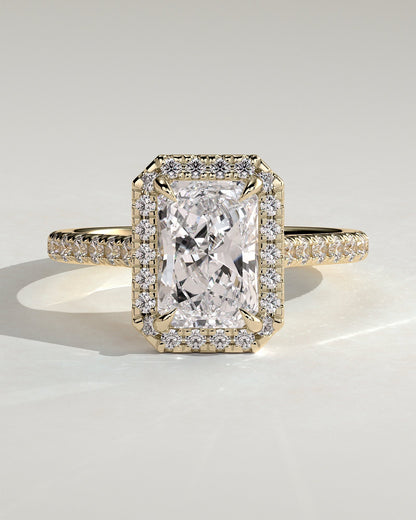 Radiant Halo & Pave Lab Grown Diamond Engagement Ring