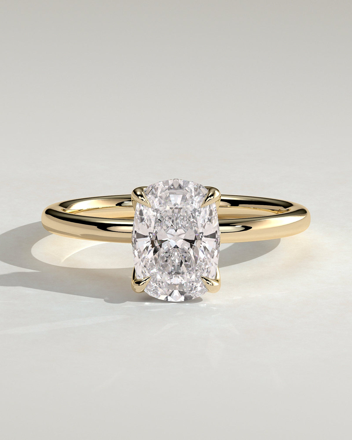 Cushion Solitaire With Tulip Prongs Lab Grown Diamond Engagement Ring