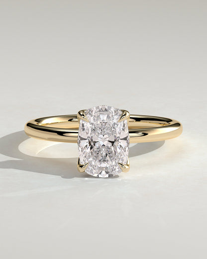 Cushion Solitaire With Tulip Prongs Lab Grown Diamond Engagement Ring