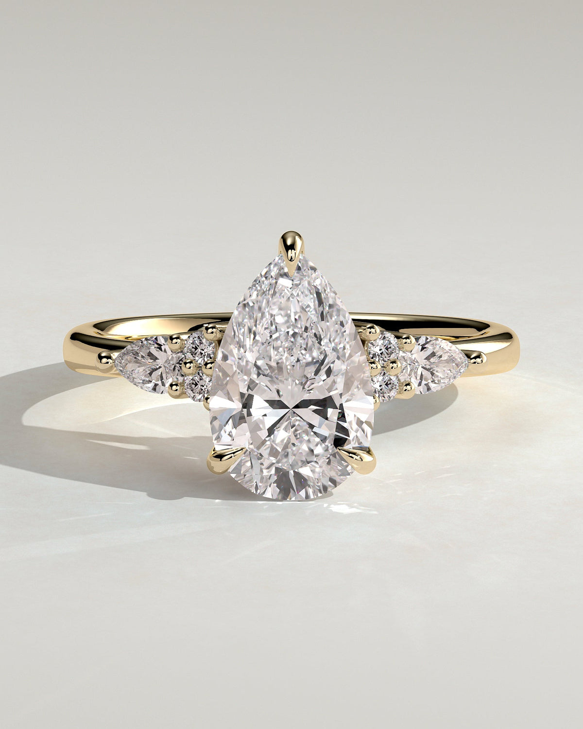 Pear Cluster Lab Grown Diamond Engagement Ring