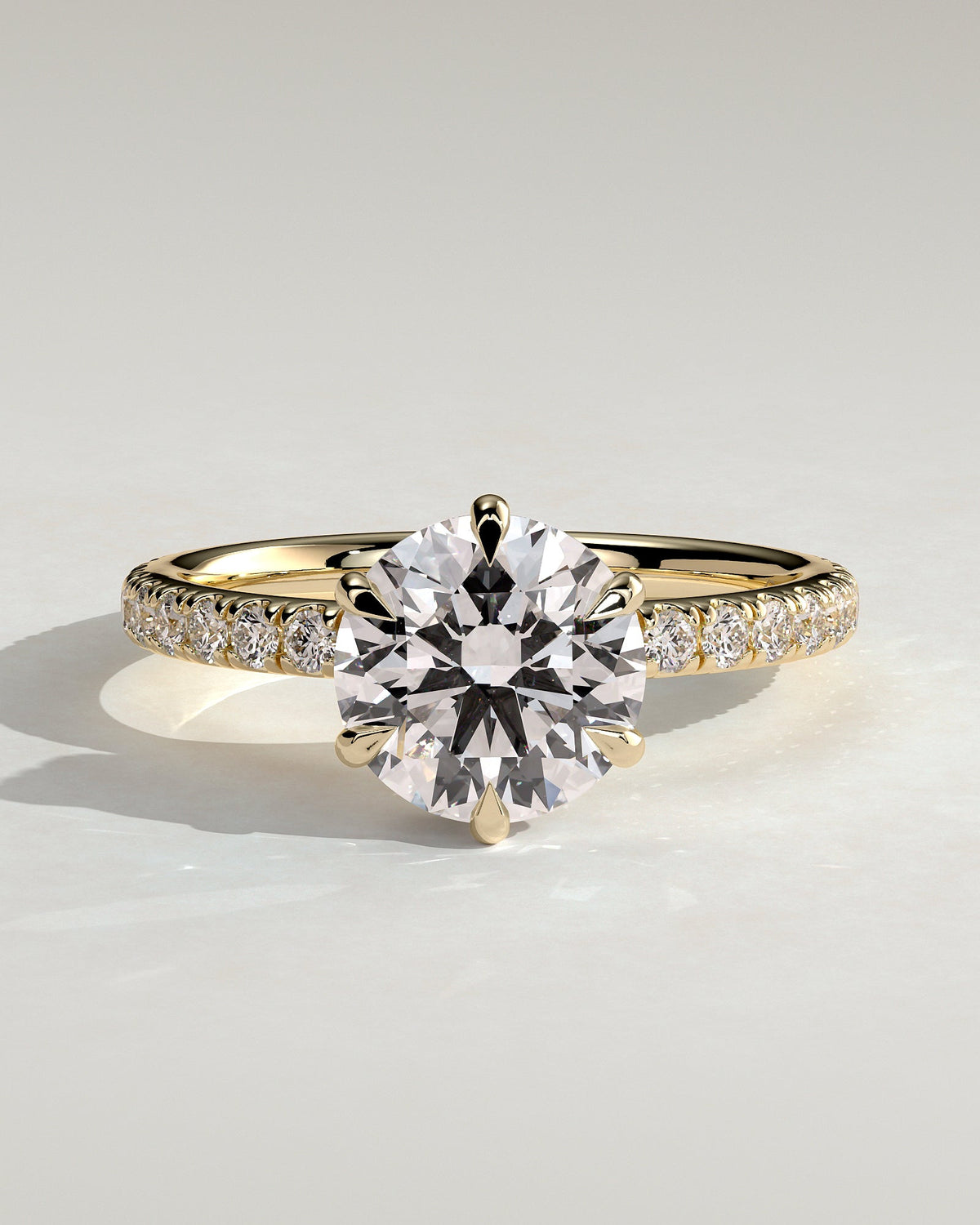 Round Pave & Hidden Halo Lab Grown Diamond Engagement Ring