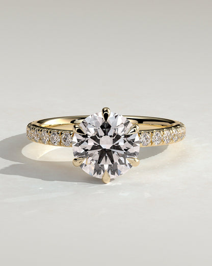 Round Pave & Hidden Halo Lab Grown Diamond Engagement Ring
