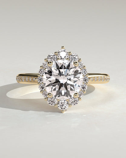 Round Halo & Pave Lab Grown Diamond Engagement Ring