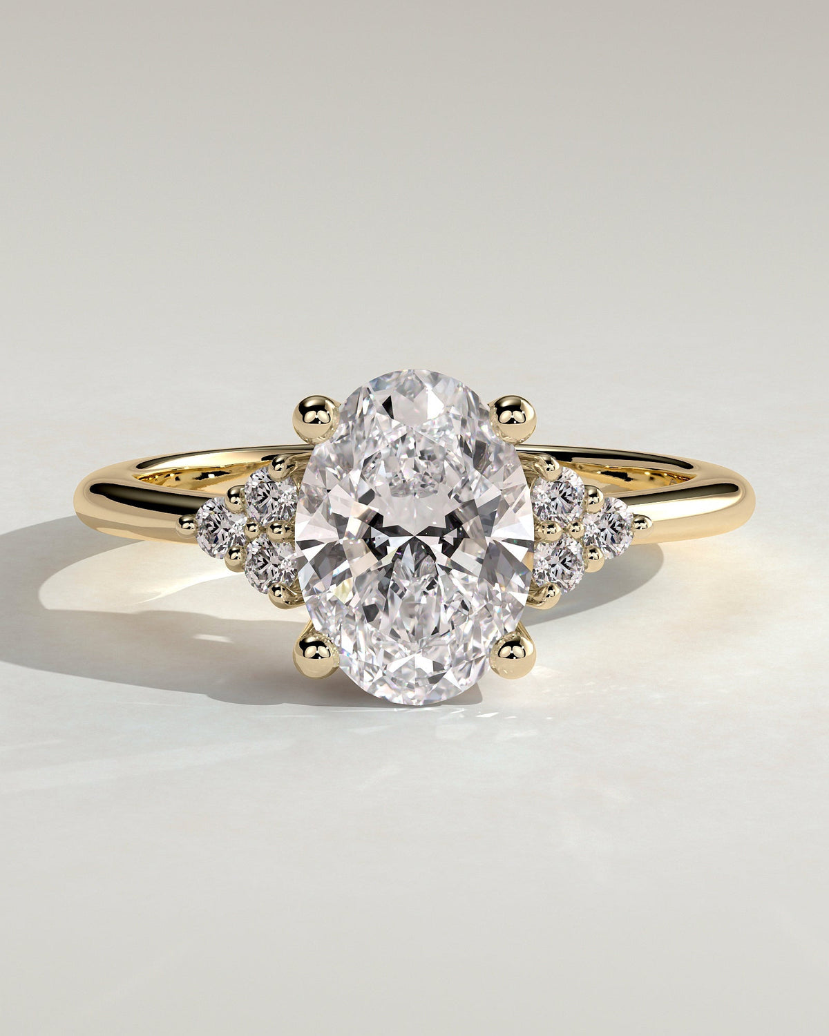Oval Cluster Lab Grown Diamond Engagement Ring