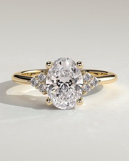 Oval Cluster Lab Grown Diamond Engagement Ring