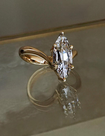 2.25CT Antique Moval Lab Grown Engagement Ring