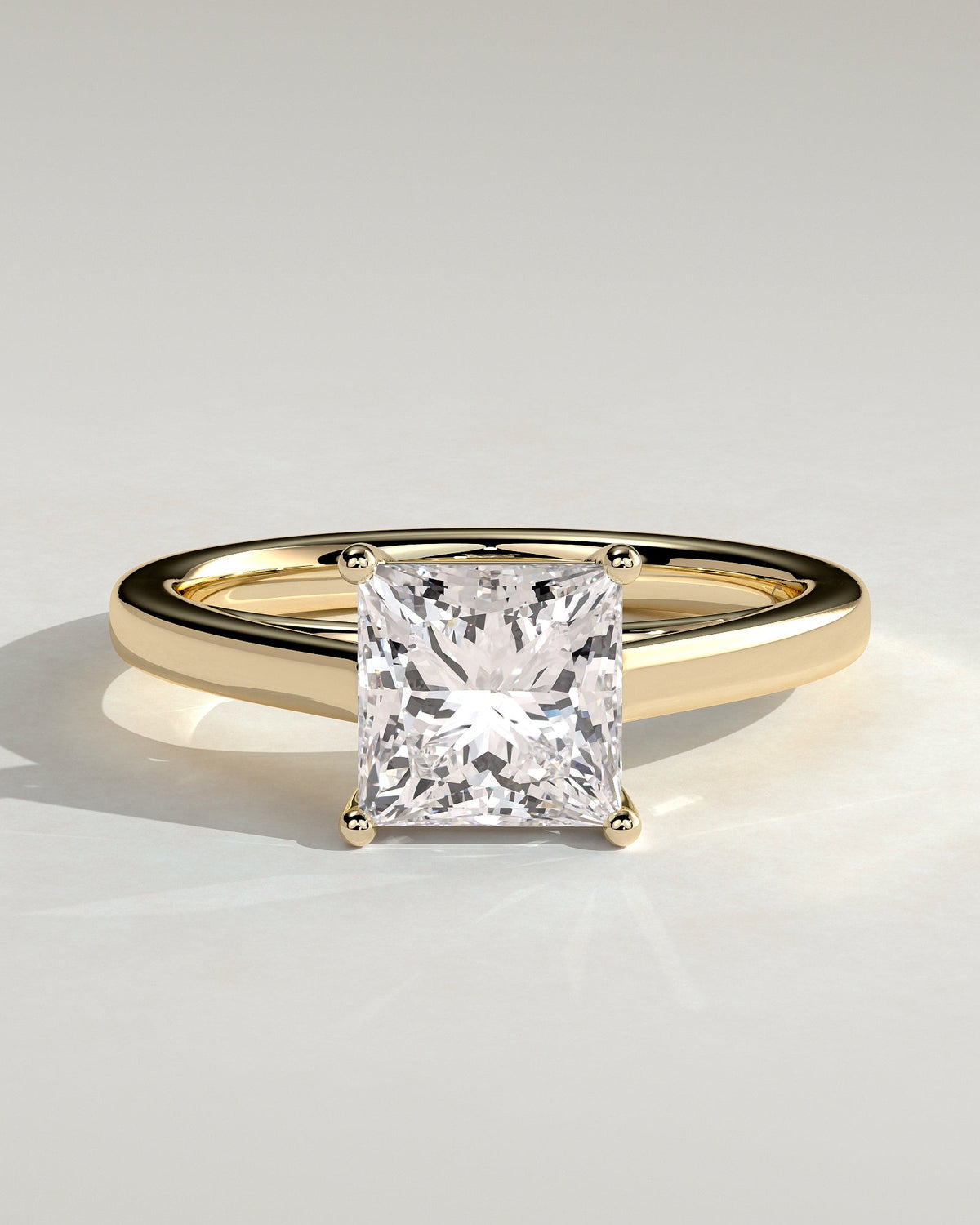Princess Solitaire & Cathedral Lab Grown Diamond Engagement Ring