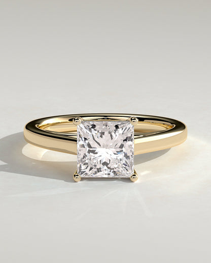 Princess Solitaire & Cathedral Lab Grown Diamond Engagement Ring