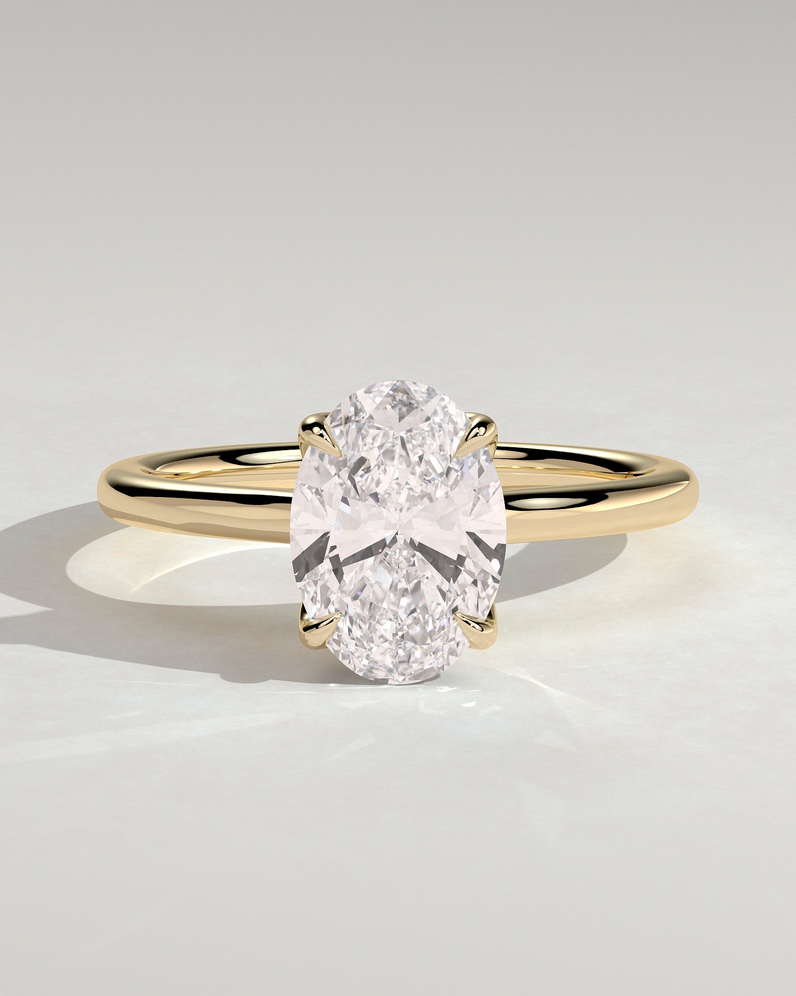 Oval Solitaire With Tulip Prongs Lab Grown Diamond Engagement Ring