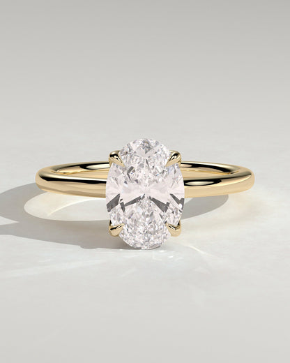 Oval Solitaire With Tulip Prongs Lab Grown Diamond Engagement Ring