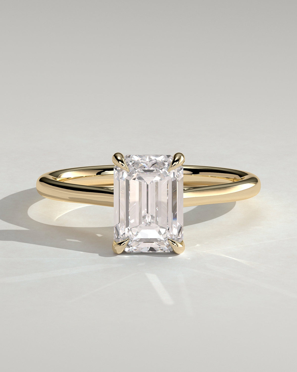 Emerald Cathedral & Hidden Halo Lab Grown Diamond Engagement Ring