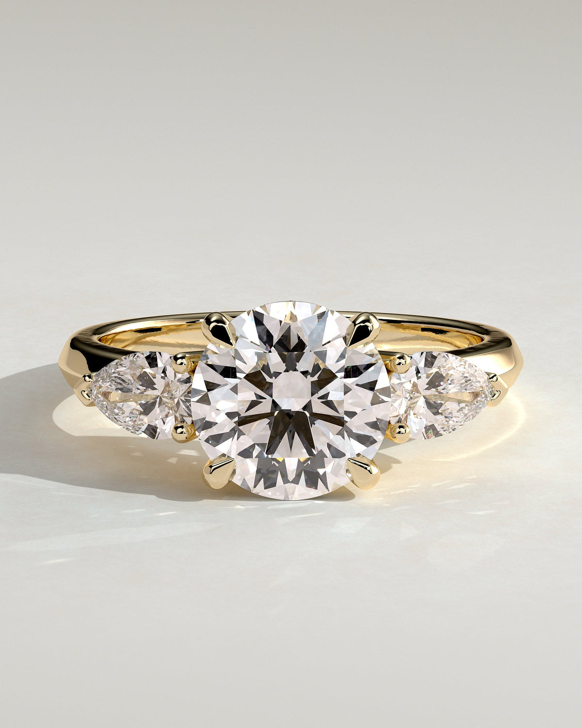 Round Three Stones Lab Grown Diamond Engagement Ring