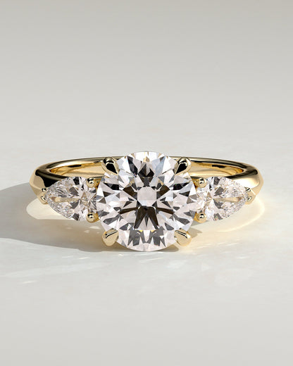 Round Three Stones Lab Grown Diamond Engagement Ring