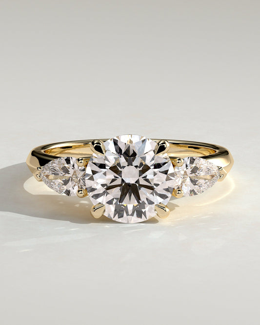 Round Three Stones Lab Grown Diamond Engagement Ring