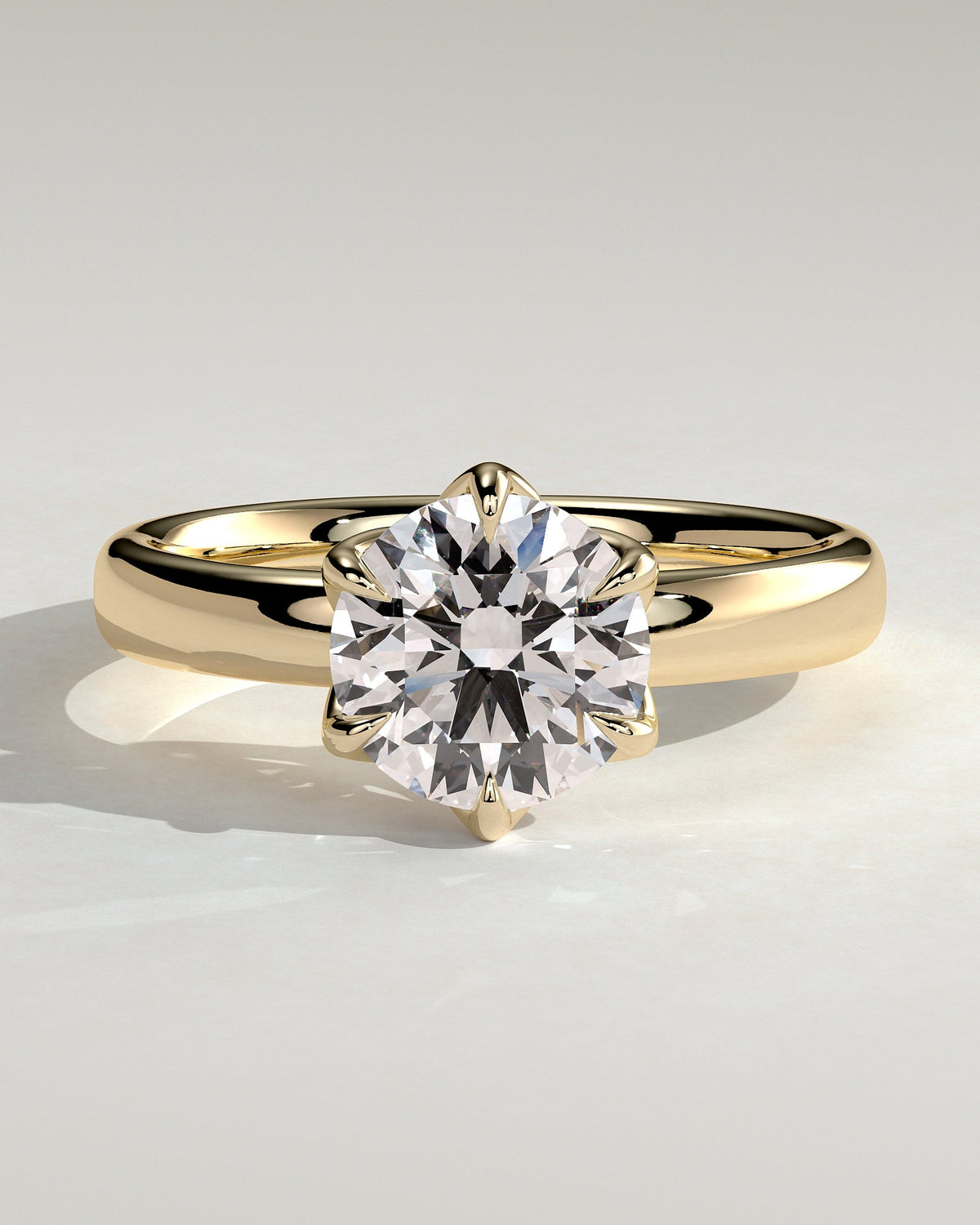 Round Bold Solitaire Lab Grown Diamond Engagement Ring