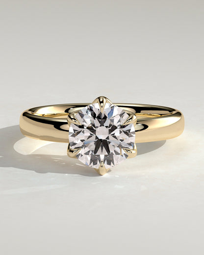 Round Bold Solitaire Lab Grown Diamond Engagement Ring