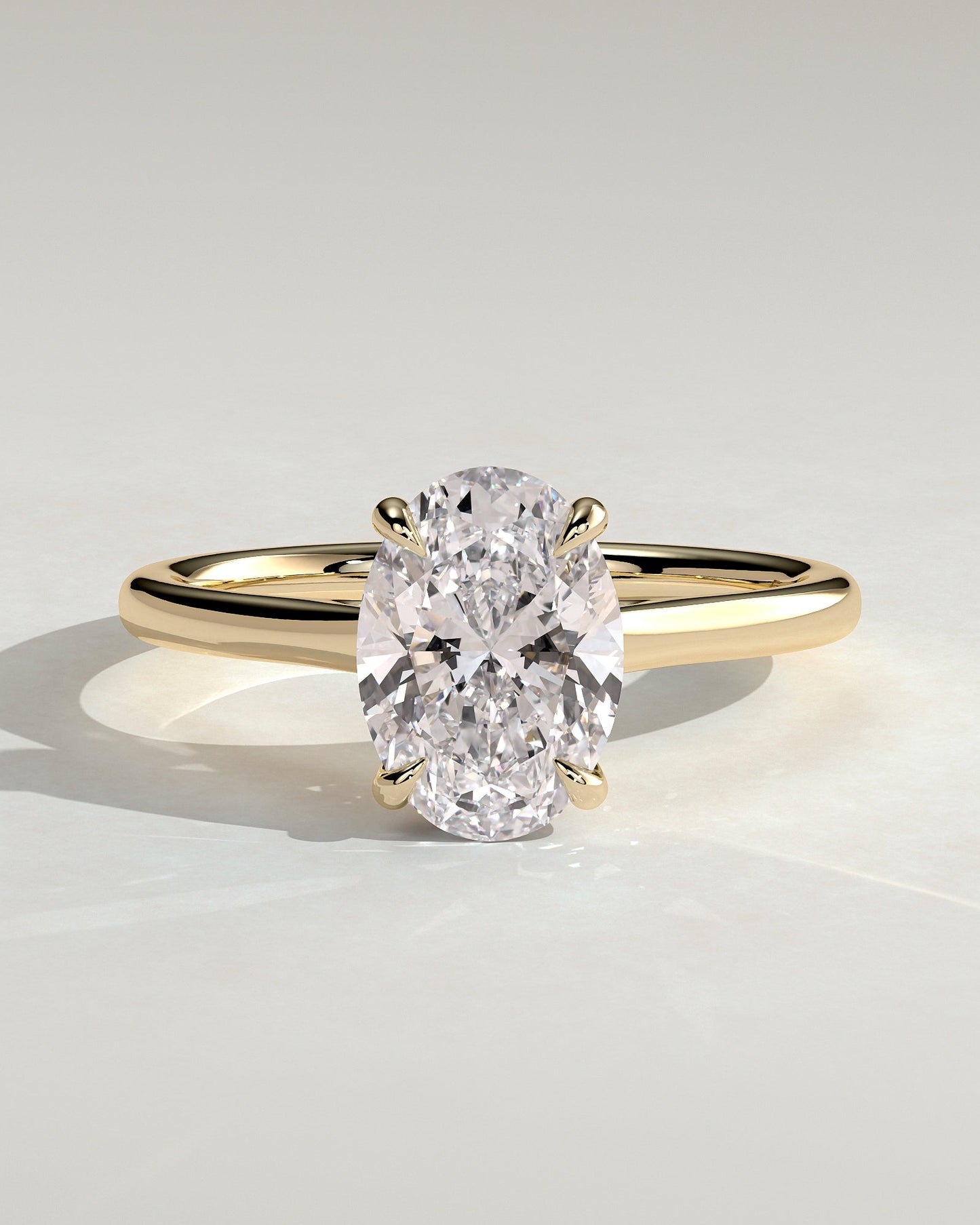Oval Hidden Halo & Cathedral Lab Grown Diamond Engagement Ring