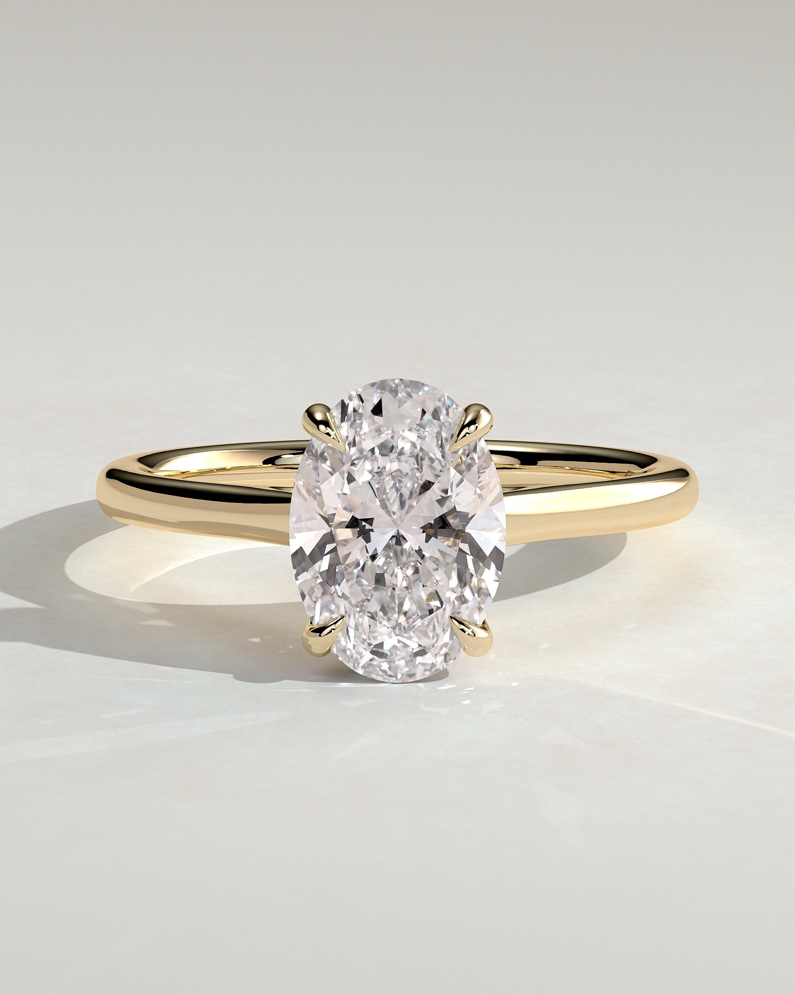 Oval Hidden Halo & Cathedral Lab Grown Diamond Engagement Ring
