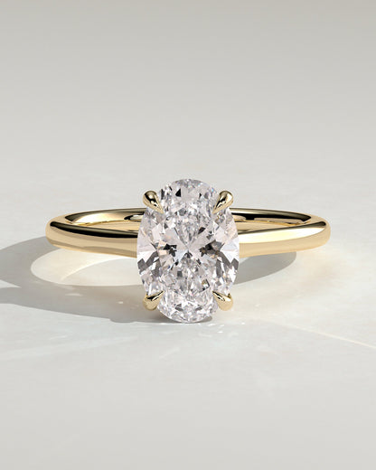 Oval Hidden Halo & Cathedral Lab Grown Diamond Engagement Ring