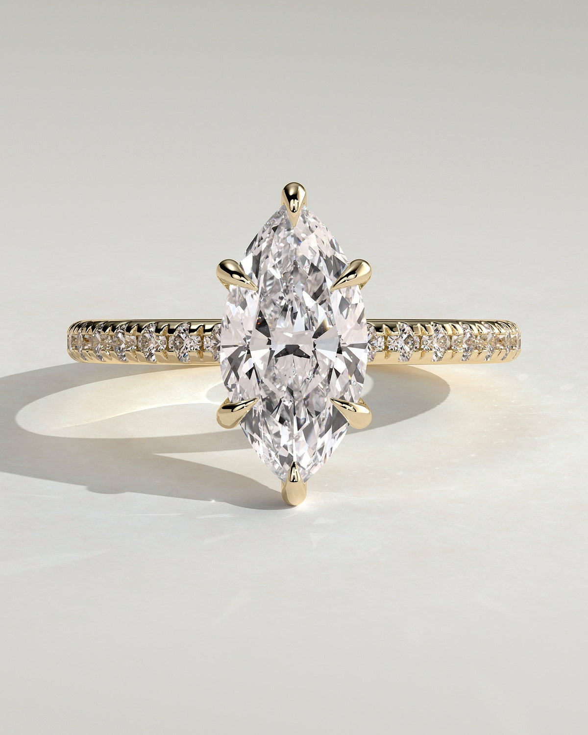 Marquise Pave and Hidden Halo Lab Grown Diamond Engagement Ring