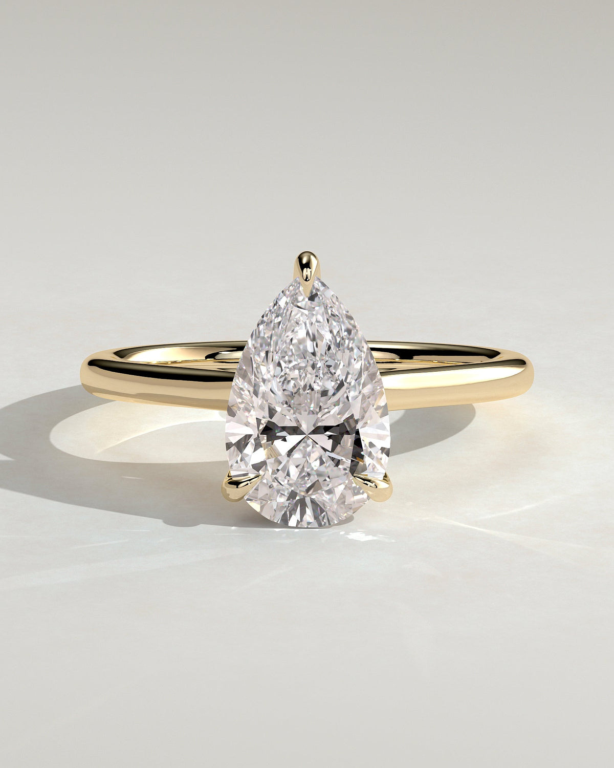 Pear Hidden Halo Lab Grown Diamond Engagement Ring