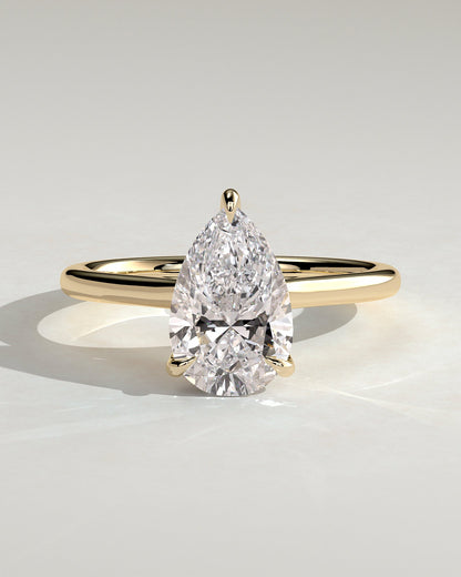 Pear Hidden Halo Lab Grown Diamond Engagement Ring