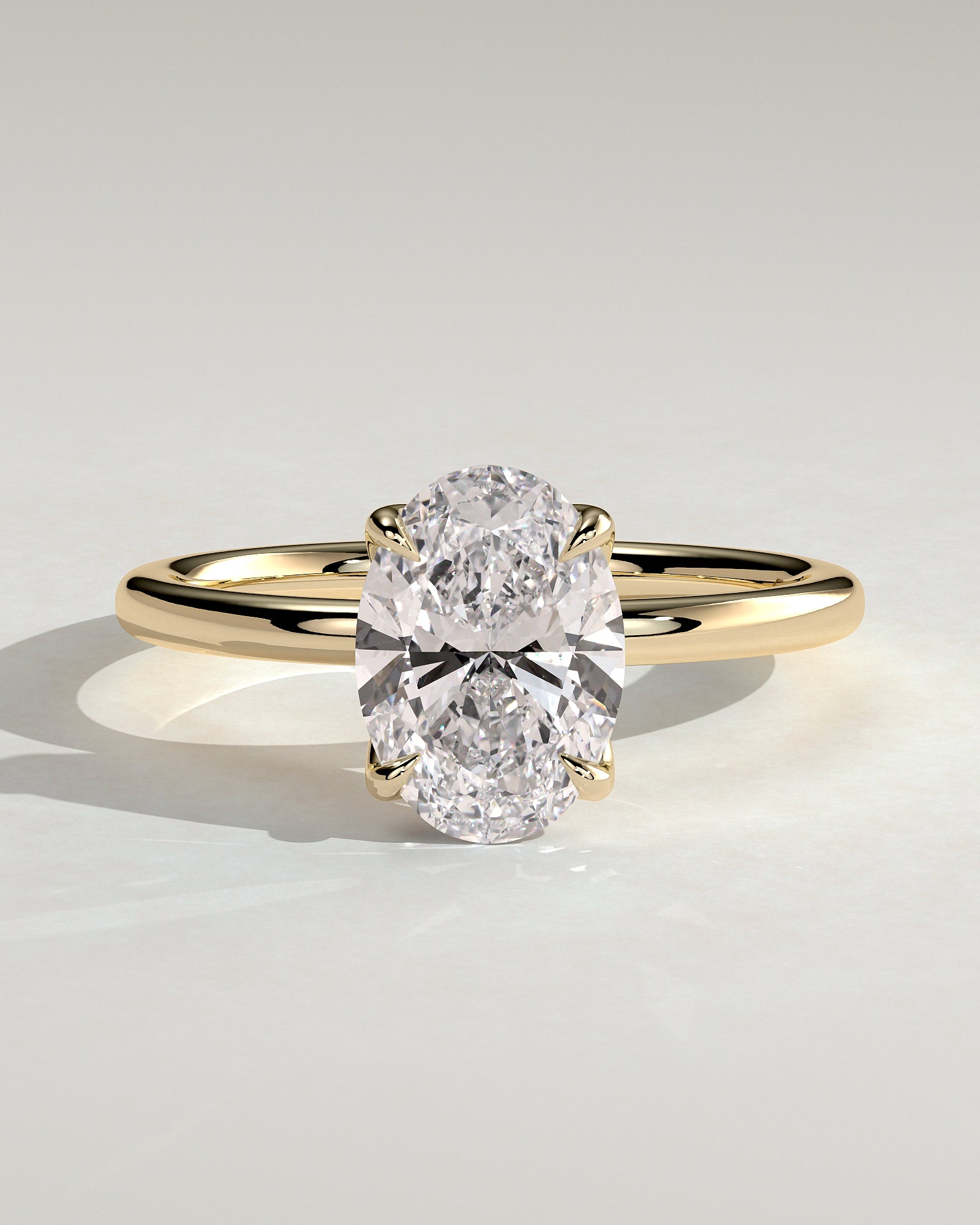 Oval Solitaire With Tulip Prongs Lab Grown Diamond Engagement Ring